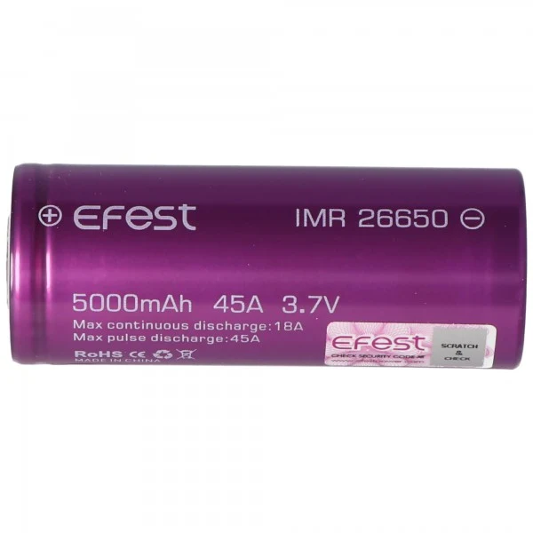 Efest Purple IMR26650 3,7V 5000mAh ungeschützt Li-Ion Akku