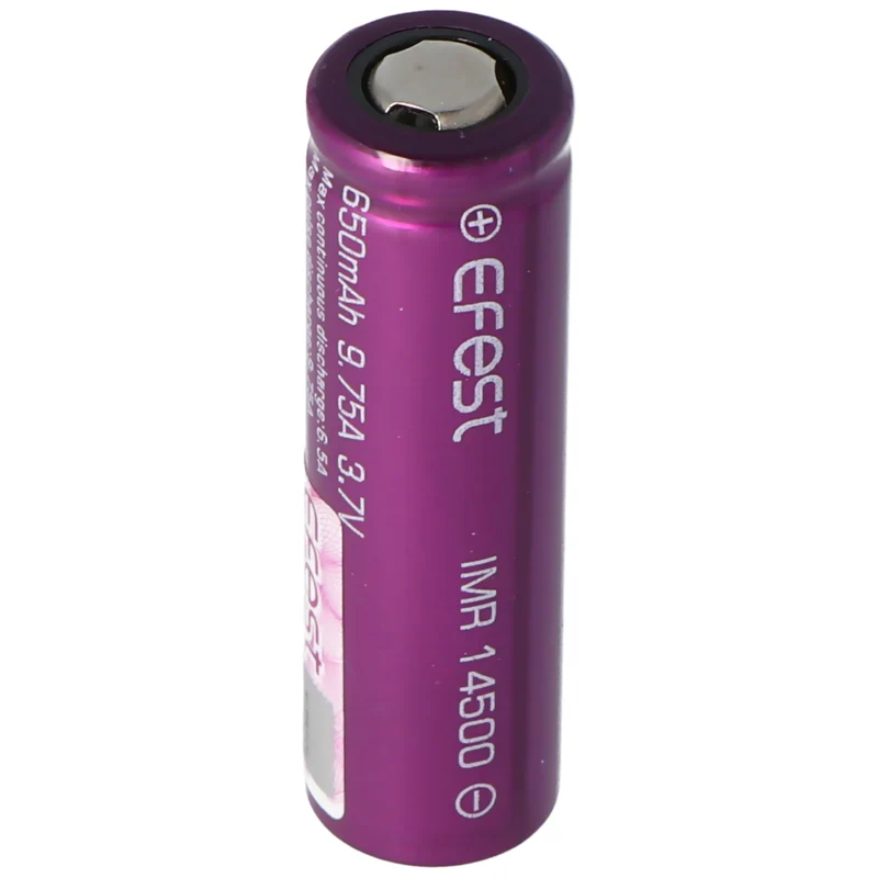 Efest IMR 14500 3,7V 650mAh (Pluspol flach) Li-Ion Akku