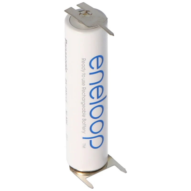 Panasonic Eneloop BK-4MCC Micro AAA NiMH Akku mit 3er Printkontakten Maße 44,5x10,5mm, Rastermaß 10mm