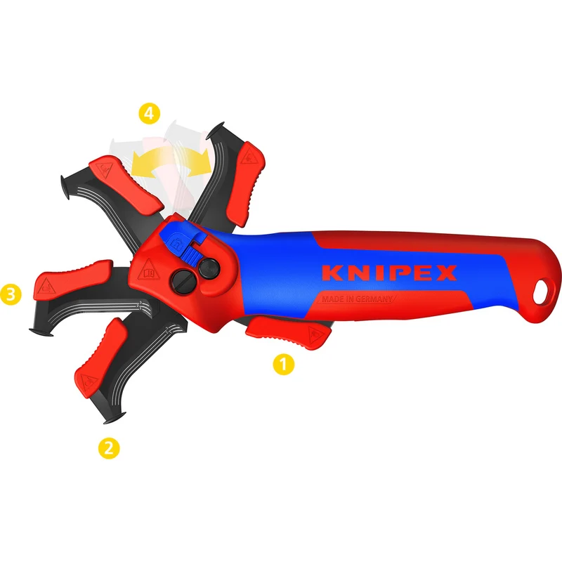 Knipex Abmantelungsmesser mit Gleitschuh & Ratschenfunktion