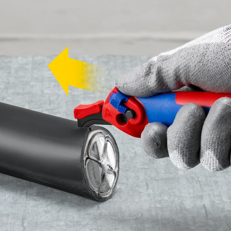 Knipex Abmantelungsmesser mit Gleitschuh & Ratschenfunktion