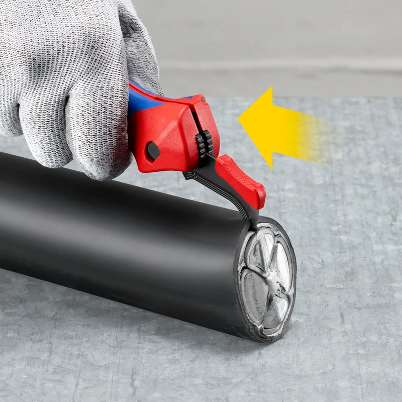 Knipex Abmantelungsmesser mit Gleitschuh & Ratschenfunktion