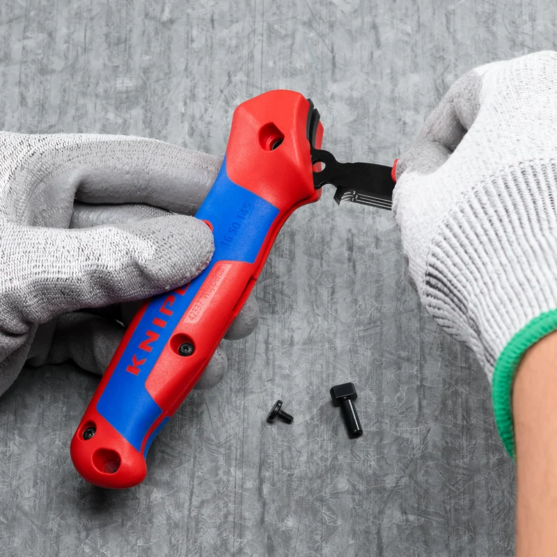 Knipex Abmantelungsmesser mit Gleitschuh & Ratschenfunktion