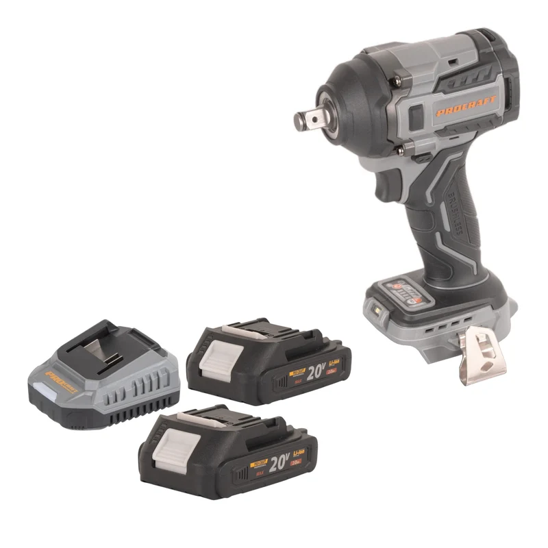 Procraft Industrial IW550Abb Akku Schlagschrauber 20 V 550 Nm 1/2" + 2x Akku 2,0 Ah + Ladegerät