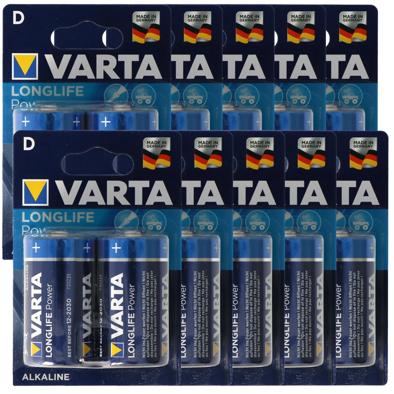 Varta Longlife Power Mono D 4920 Batterien 10x 2er Pack (20 Stück)