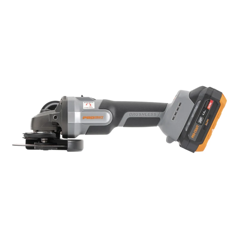 Procraft Industrial AG125A-1B-F Akku Winkelschleifer 20 V 125 mm Brushless + 1x Akku 4,0 Ah + Ladegerät + Tasche