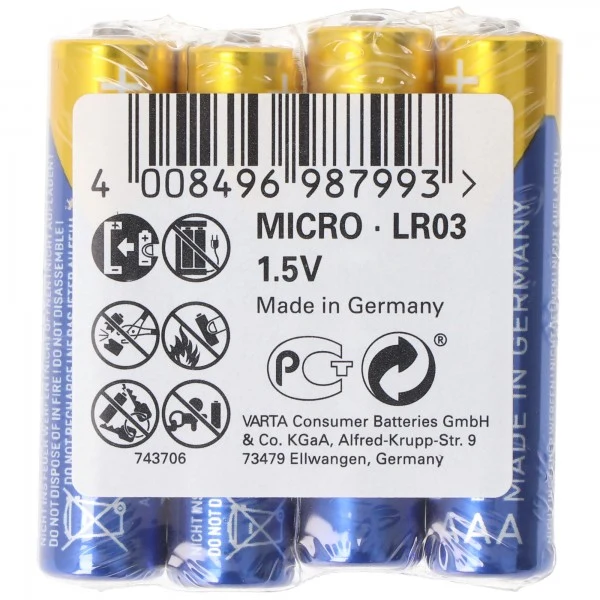 Varta Longlife Power Batterie Alkaline Micro AAA LR03 1,5V 40 Stück