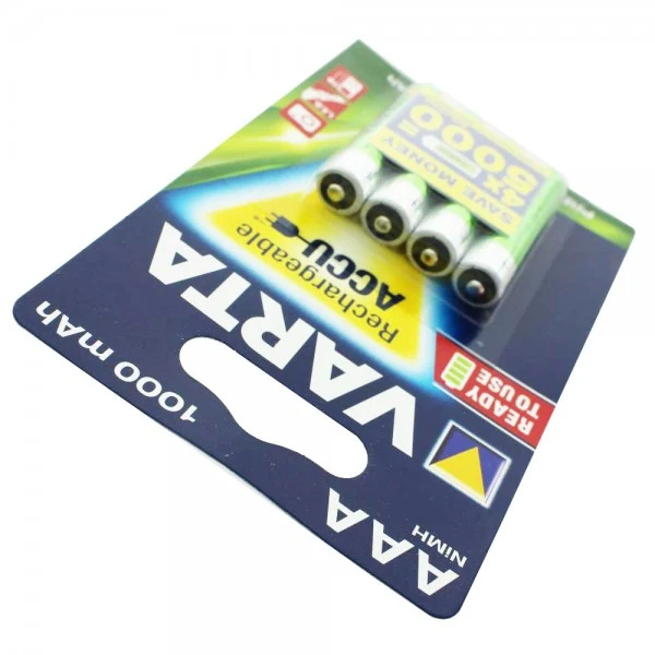Varta Power Akku NiMH Akku AAA Micro 1,2V 1000mAh 4er Pack