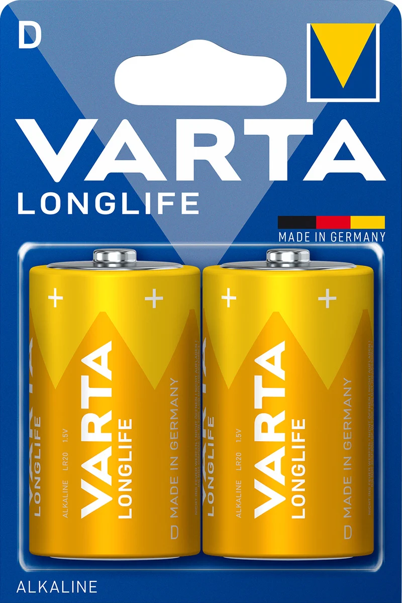 Varta Batterie Alkaline Mono D LR20 1,5V Longlife (2er-Pack)