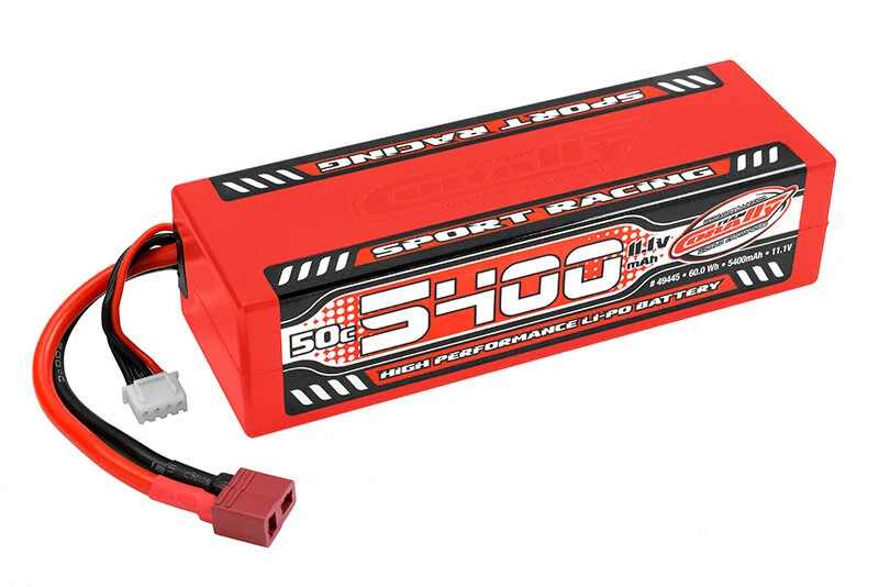 Team Corally C-49445 Sport Racing 50C Lipo Battery 5400Mah 11.1V Stick 3S Hard Wire T-Plug