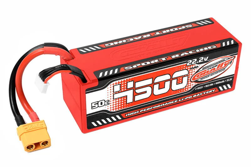 Team Corally C-49431 Sport Racing 50C Lipo Battery 4500Mah 22.2V Stick 6S Hard Wire Xt90
