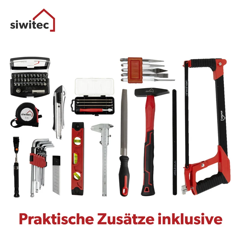 Siwitec Werkzeugkoffer / Werkzeug CRV / befüllt / 139-teilig