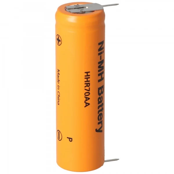 Panasonic Flat Top HHR-70AA NiMH Akku 1,2V 700mAh, Mignon AA Akku mit Printanschluss auf Plus und Minus