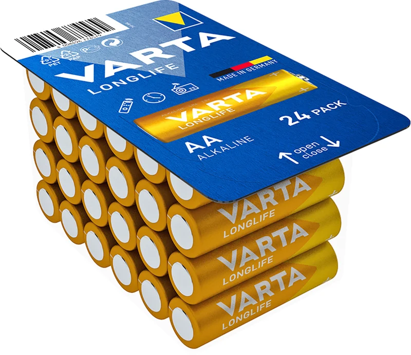 Varta Batterie Alkaline Mignon AA LR06 1,5V Longlife (24er-Pack)