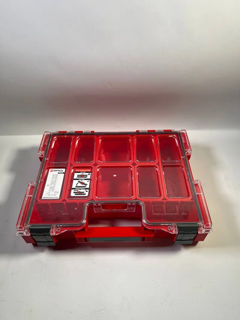 Qbrick System PRO Organizer 300 RED ULTRA HD stapelbar 452 x 358 x 110 mm 9 l IP54 mit 8 Inlays - Unvollständig