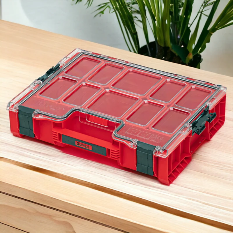 Qbrick System PRO Organizer 300 RED ULTRA HD stapelbar 452 x 358 x 110 mm 9 l IP54 mit 8 Inlays - Unvollständig