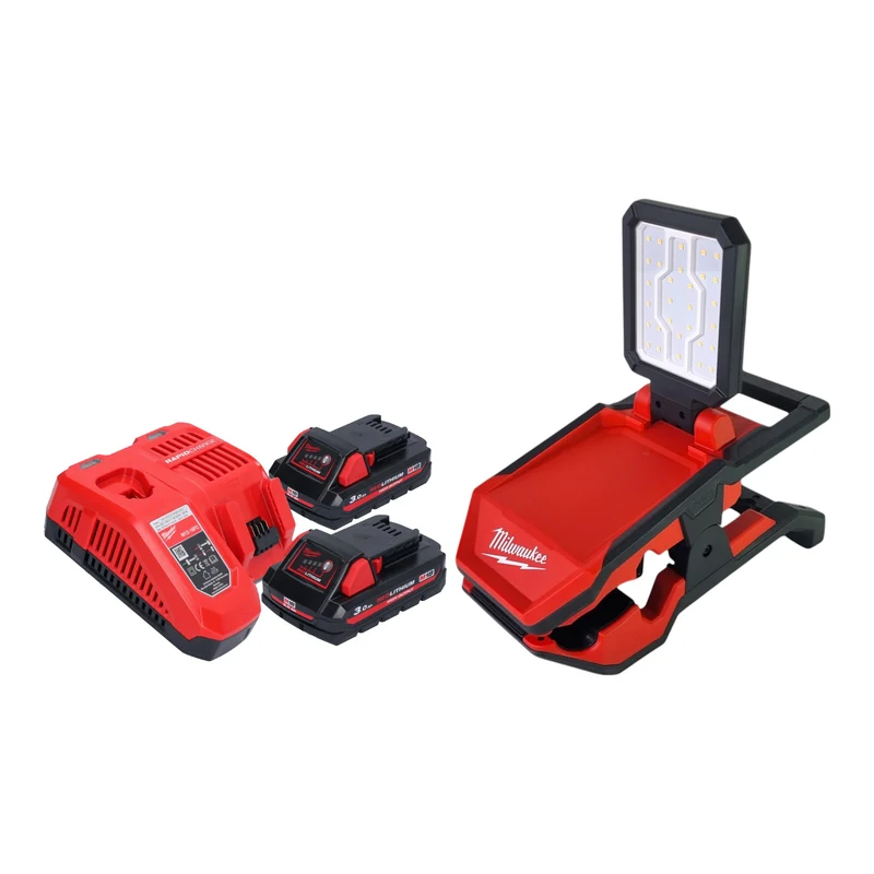 Milwaukee M18 PAL2-302 Akku Leuchte 18 V 2000 lm IP20 + 2x Akku 3,0 Ah + Ladegerät