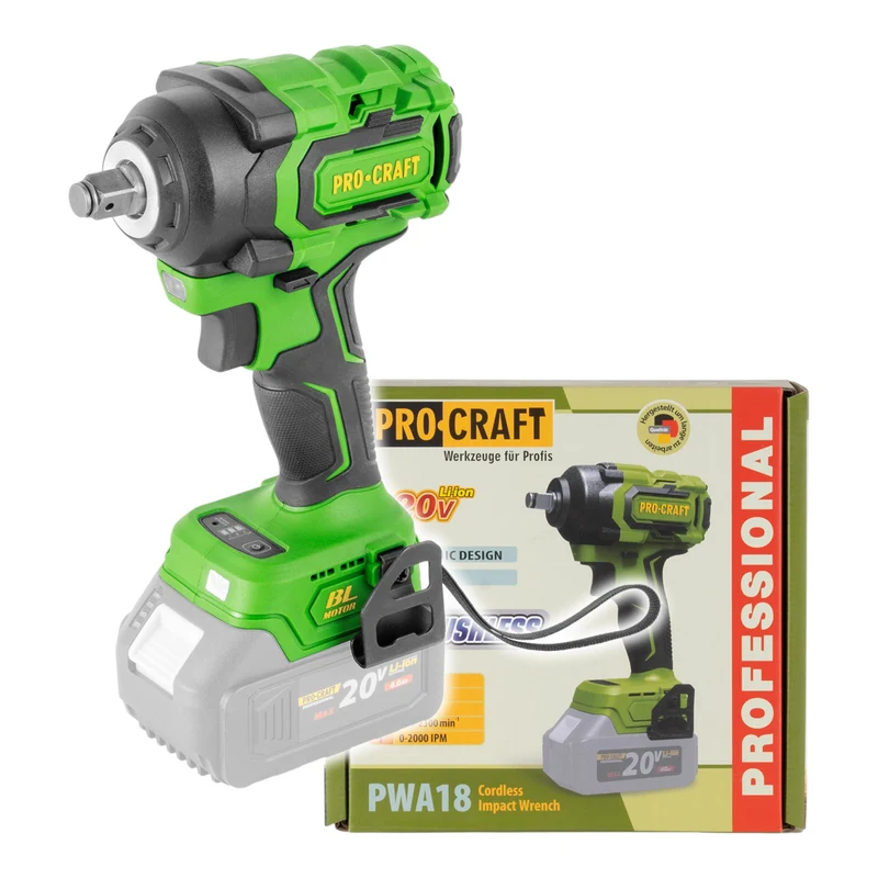 Procraft PWA18bb Akku Schlagschrauber 20 V 550 Nm 1/2" Brushless Solo - ohne Akku, ohne Ladegerät