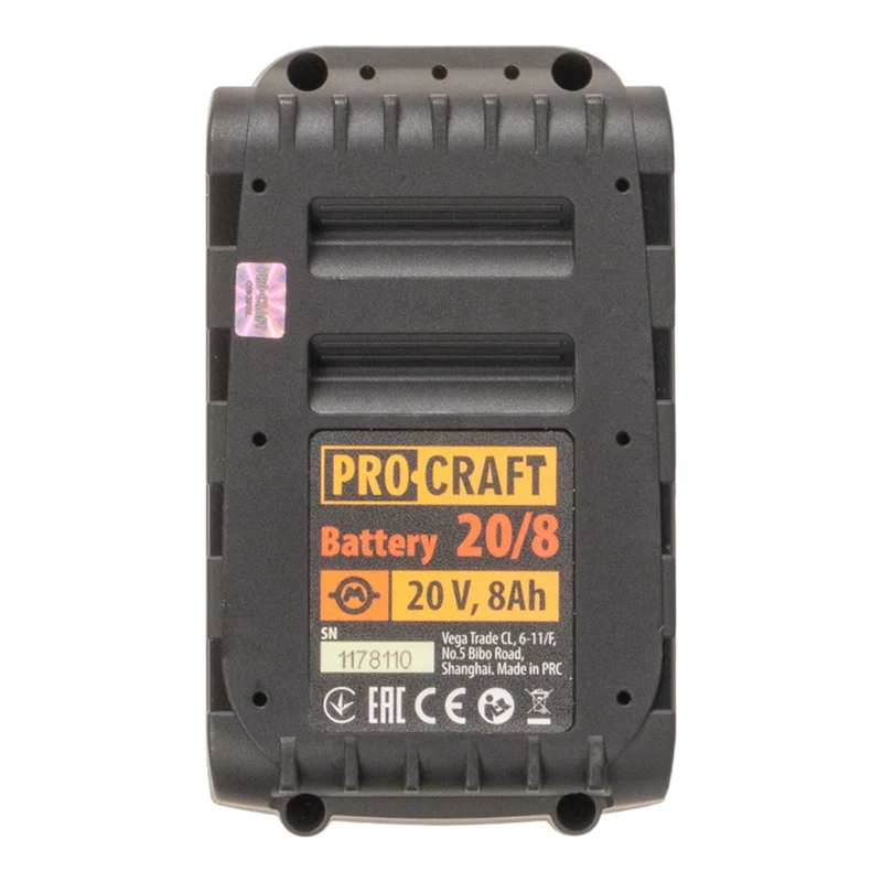 Procraft 20/8 Akku 20 V 8,0 Ah / 8000 mAh Li-ion mit Ladestandsanzeige