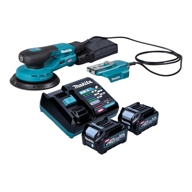 Makita BO 004 CGD201 Akku Exzenterschleifer 40 V max. 150 mm 3,0 mm Hub Brushless + 2x Akku 2,5 Ah + Ladegerät