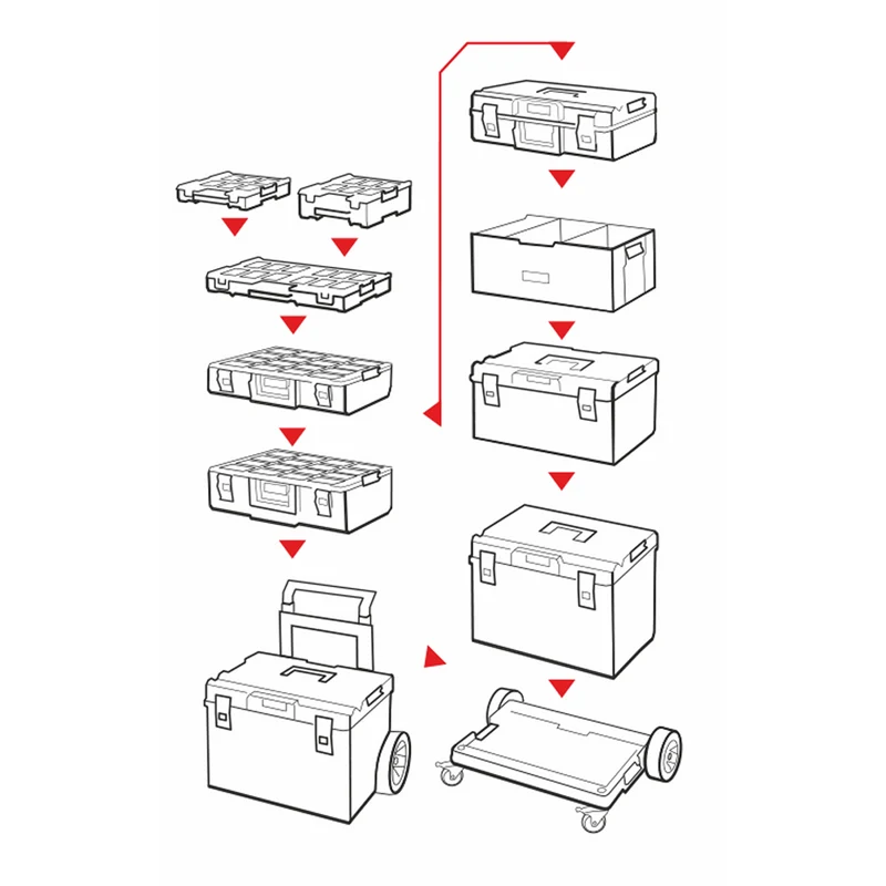 Qbrick System ONE 200 Basic Werkzeugkoffer universeller modularer Organizer 585 x 385 x 190 mm 15,4 l IP66 - alte Version