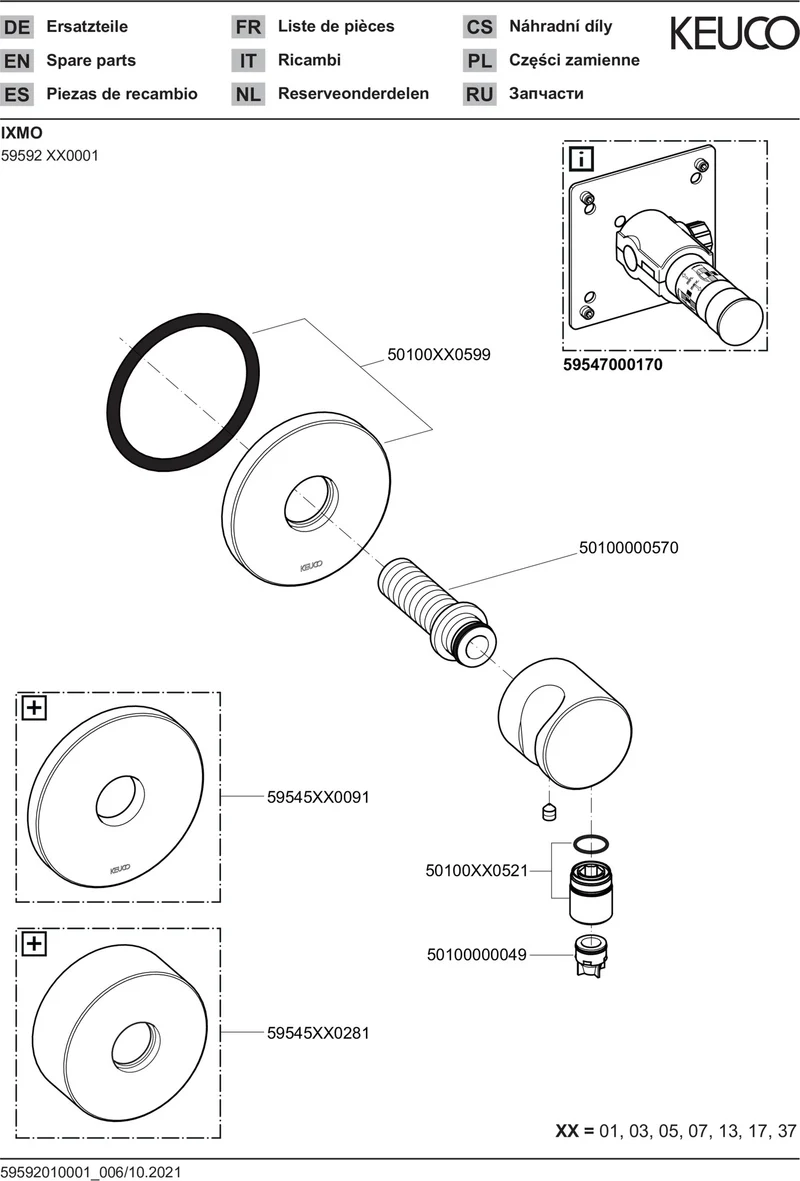 KEUCO IXMO Schlauchanschluss DN 15 mit