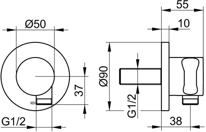 KEUCO IXMO Schlauchanschluss DN 15 mit