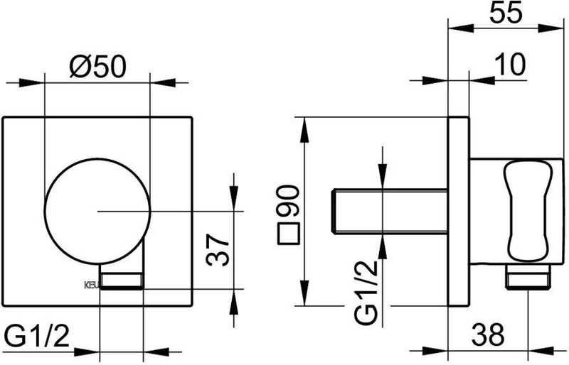 KEUCO IXMO Schlauchanschluss DN 15 mit