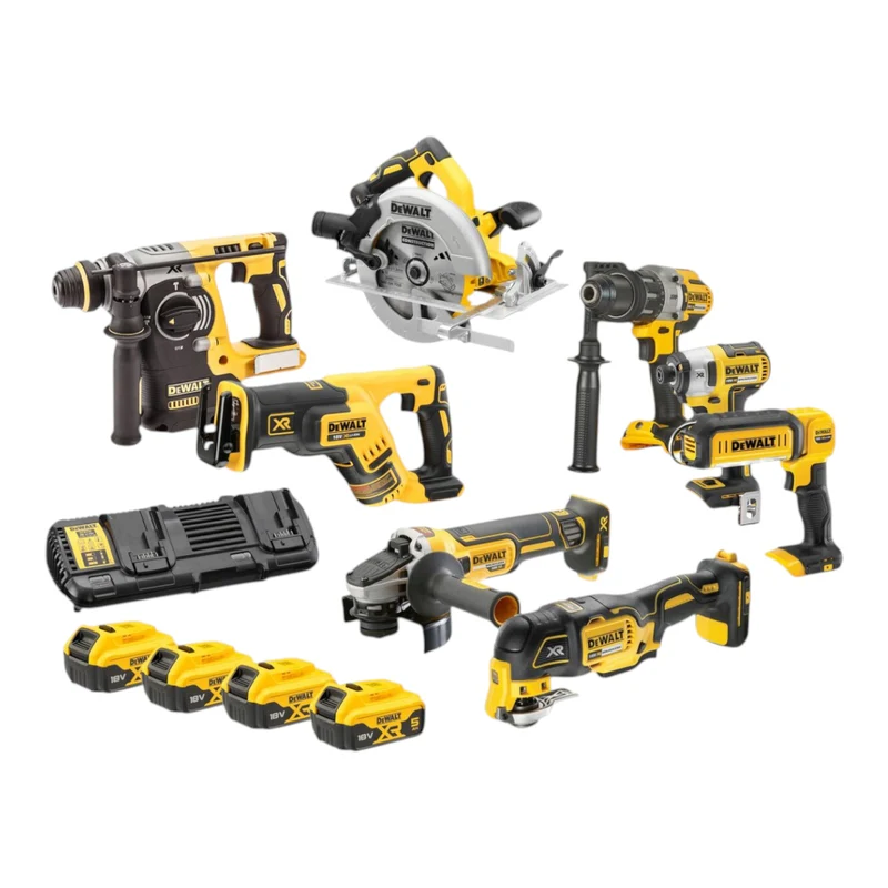 DeWalt DCK 853 P4T Akku Werkzeug Set 18 V DCD 996 + DCF 887 + DCH 273 + DCG 405 + DCS 367 + DCS 356 + DCS 565 + DCL 050 + 4x Akku 5,0 Ah + Ladegerät + 4x T STAK + Trolley