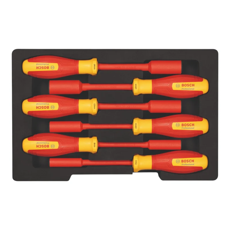 Bosch Professional VDE Steckschlüssel Set 6 tlg. ( 1600A02NF3 ) 7 / 8 / 10 / 12 / 13 / 14 mm