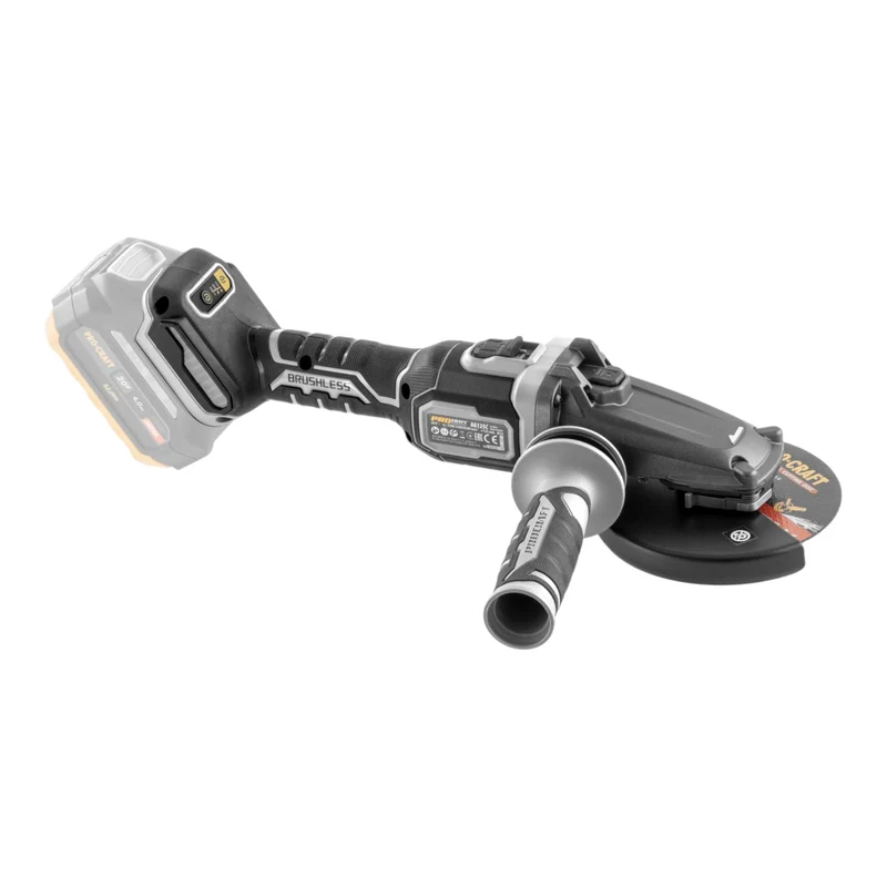 Procraft Industrial AG125Cbb Akku Flachkopf Winkelschleifer 20 V 125 mm Brushless + 1x Akku 4,0 Ah + Ladegerät