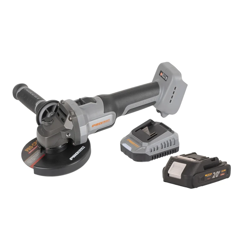 Procraft Industrial AG125Abb Akku Winkelschleifer 20 V 125 mm Brushless + 1x Akku 2,0 Ah + Ladegerät