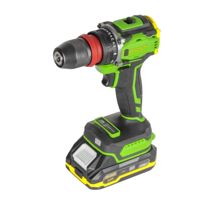 Procraft PA18ProDFR Akku Bohrschrauber 20 V 30 Nm Brushless + 1x Akku 1,5 Ah + Ladegerät + Koffer