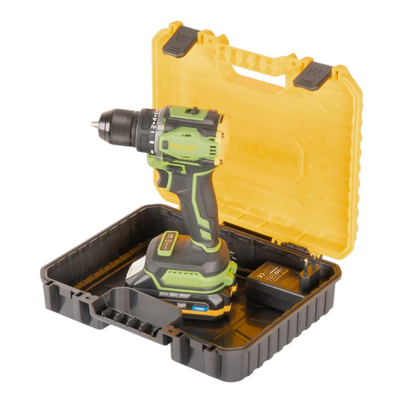 Procraft PA18Pro Akku Bohrschrauber 20 V 30 Nm Brushless + 1x Akku 1,5 Ah + Ladegerät + Koffer