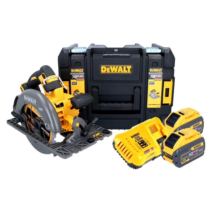 DeWalt DCS 579 Y2T Akku Handkreissäge 54 V FlexVolt 190 mm Brushless + 2x Akku 12,0 Ah + Ladegerät + TSTAK
