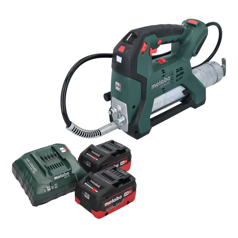 Metabo FP 18 LTX Akku Fettpresse 18 V 690 bar + 2x LiHD Akku 5,5 Ah + Ladegerät
