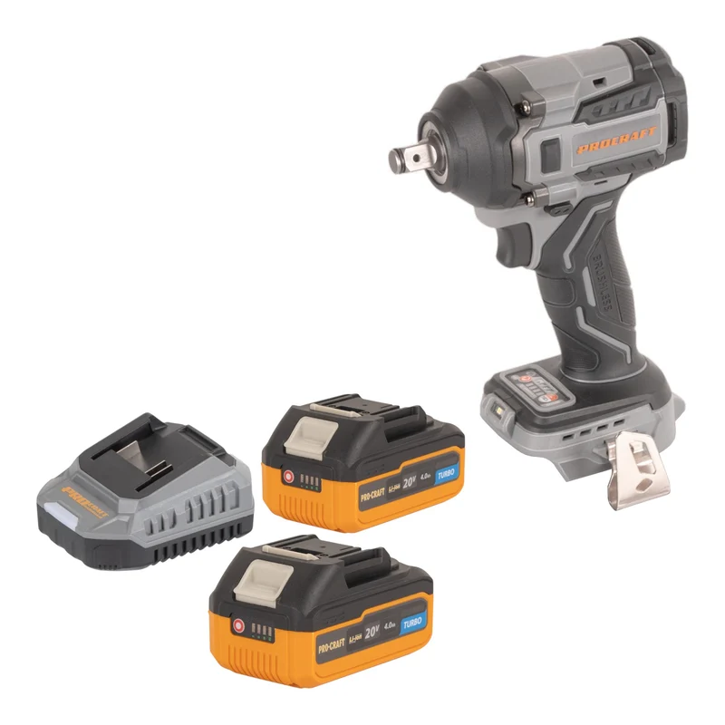 Procraft Industrial IW550Abb Akku Schlagschrauber 20 V 550 Nm 1/2" + 2x Akku 4,0 Ah + Ladegerät