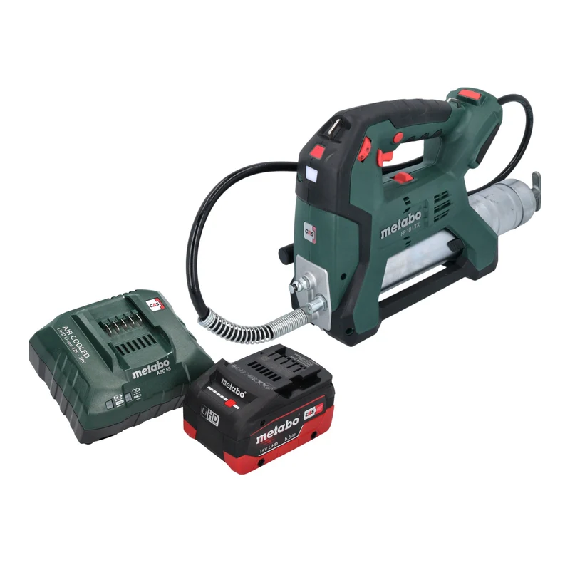 Metabo FP 18 LTX Akku Fettpresse 18 V 690 bar + 1x LiHD Akku 5,5 Ah + Ladegerät