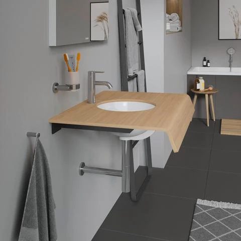 DURAVIT Konsolenträger Universal 420x90mm T-förmig – Stahl, grau, für Badmöbel