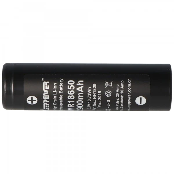 Keeppower IMR18650 3,7V 2900mAh 10A (Flat Top) Li-Ion Akku