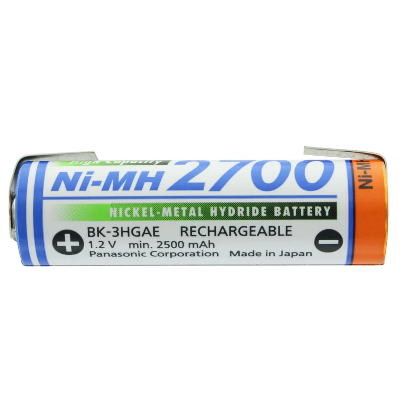 Panasonic Mignon AA NiMH Akku HR-3U 2700mAh Lötfahne U-Form