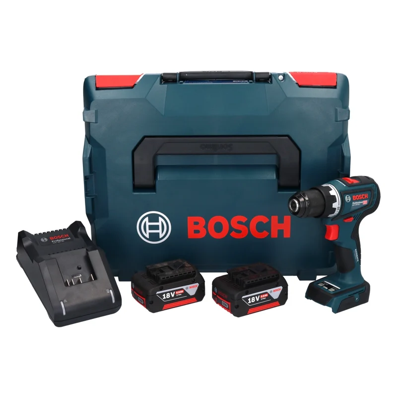 Bosch GSR 18V-90 C Professional Akku Bohrschrauber 18 V 64 Nm Brushless ( 06019K6006 ) + 2x Akku 5,0 Ah + Ladegerät + L-Boxx