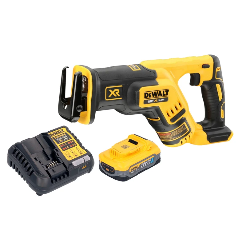 DeWalt DCS 367 H1 Akku Säbelsäge 18 V Brushless + 1x Powerstack Akku 5,0 Ah + Ladegerät