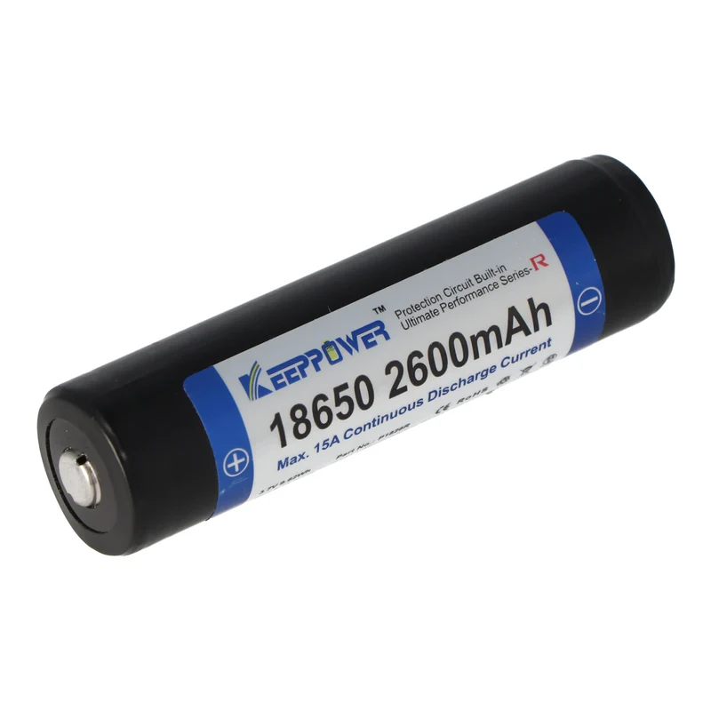 Keeppower R 18650 2600mAh 3,6V - 3,7V Li-Ion-Akku geschützt (Pluspol erhöht)