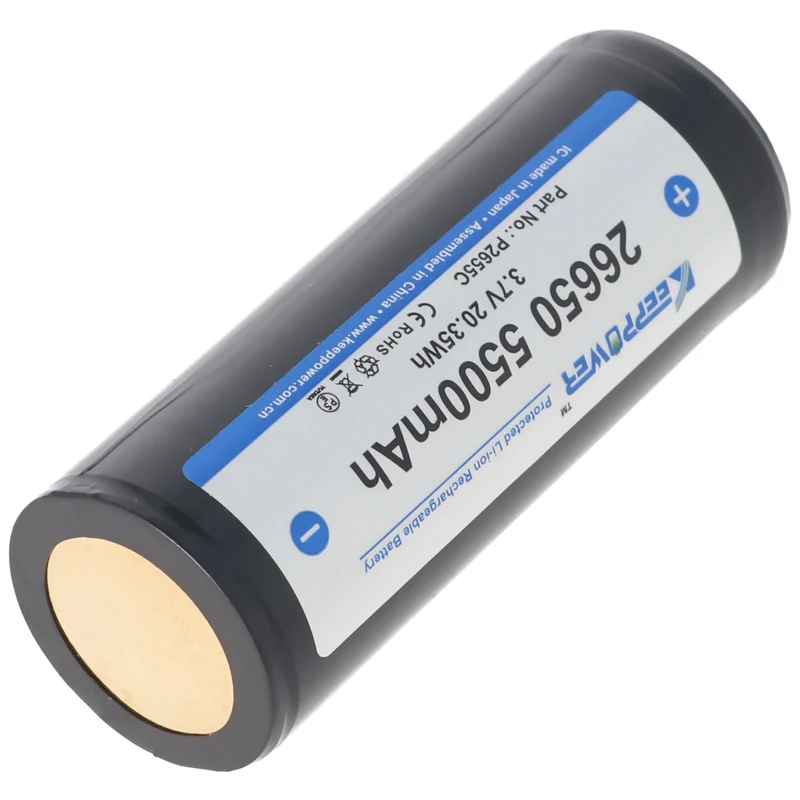 Keeppower 26650 3,7V 5500mAh PCB geschützt Li-Ion Akku