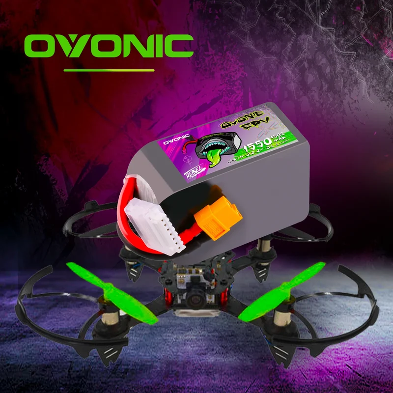 Ovonic Rebel 2.0 6S 1550mAh 22,2V 150C XT60 FPV Racing Lipo Akku (2 Stück)
