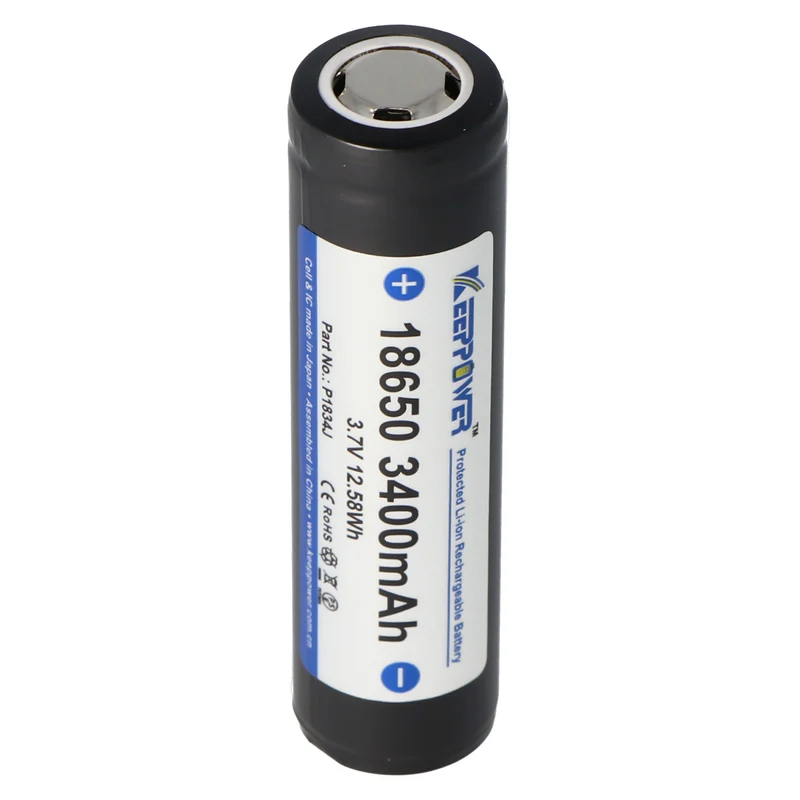 Keeppower 18650 3400mAh 3,7V Li-Ion Akku geschützt Flat Top