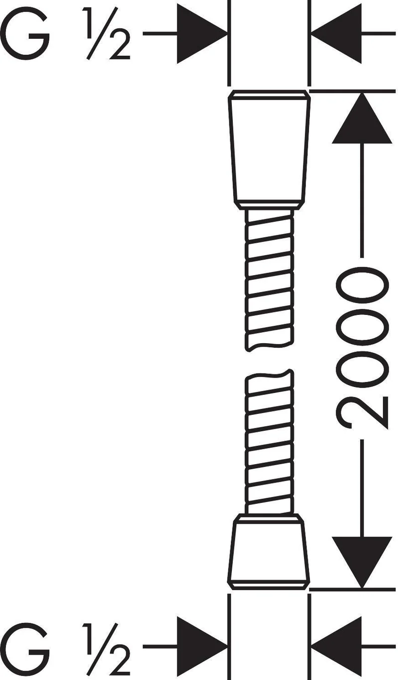HANSGROHE Metallbrauseschlauch SENSOFLEX 2000 mm Chrom – Knick- und Verdrehschutz