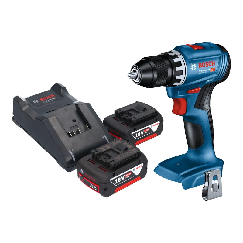 Bosch GSR 18V-45 Professional Akku Bohrschrauber 18 V 45 Nm Brushless + 2x Akku 5,0 Ah + Ladegerät