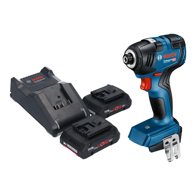 Bosch GDR 18V-200 Professional Akku Drehschlagschrauber 18 V 200 Nm Brushless + 2x ProCORE Akku 4,0 Ah + Ladegerät